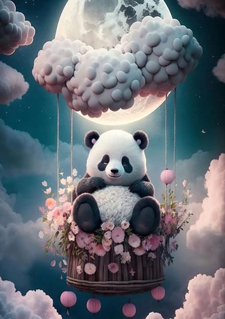 Diamond painting Serie - Dieren - Panda - 30x40cm - Voor Kinderen