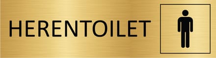 CombiCraft deurbordje Herentoilet in goud met tape - 165 x 45 mm