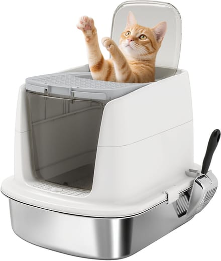 PawHut kattenbak - kattenbaklade - 52,4L x 41,3B x 39,8H cm - wit