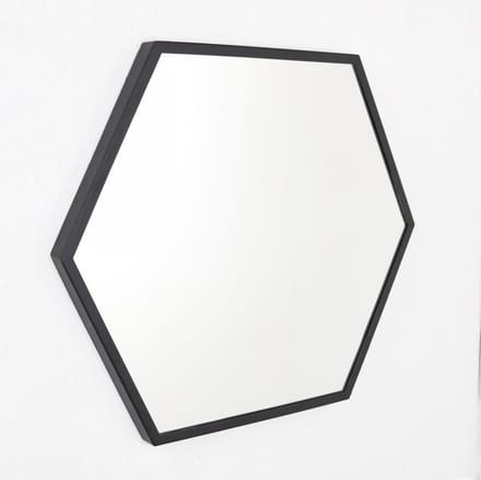 LOFT42 Wandspiegel Zeshoek Large - Zwart - 58x50