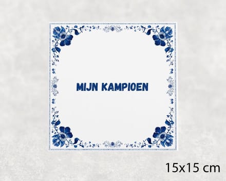 Spreuk tegel 15x15 cm Mijn kampioen