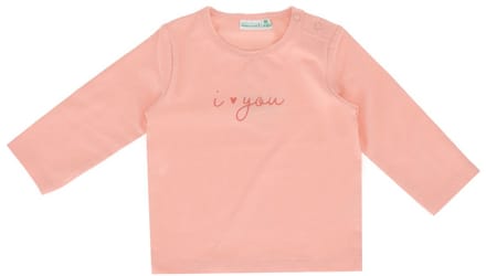 Babylook T-Shirt Love You - Maat 68 - Peach Bud