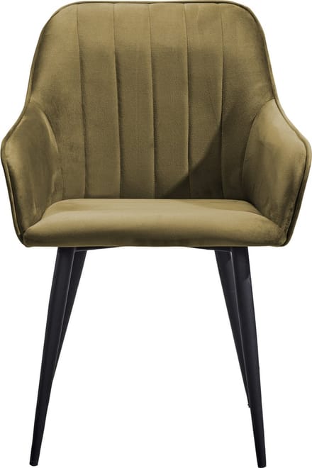 Soof&Tess - Modena Eetkamerstoel - Groen - Fluweel - Velvet - Industrieel - Met armleuning - Easy Clean Stoffen - Hoge Kwaliteit