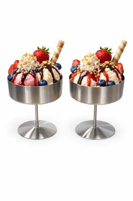 Aura Dessertschalen - 2-delig - 400 ml - RVS