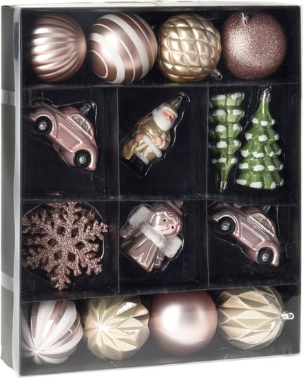 Christmas Decoration Kerstballen - 20-delig - mix - hangers - lichtroze