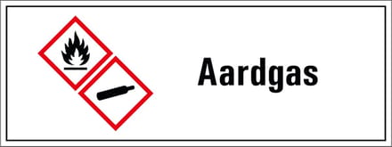 Aardgas GHS tekststicker 400 x 150 mm