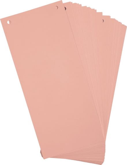 Exacompta 12x Pak van 100 horizontale tabstroken met perforatie 180g - 105x240mm - Roze - 13335B