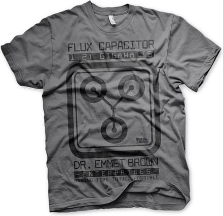 Back To The Future Heren Tshirt -S- Flux Capacitor Grijs