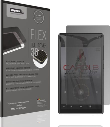 dipos FLEX – Matte Privacy Screenprotector geschikt voor Diofox M10 MP3-Player | Volledige Schermbescherming | Case-Friendly