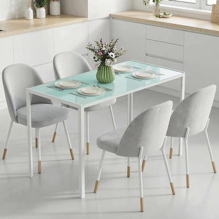 Pugsdrly - Eettafel - Grote tafel - Modern ontwerp - 120x60x75 cm - Wit - Zonder stoelen