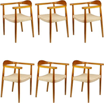 Houten eetkamerstoel - rotan stoel - set