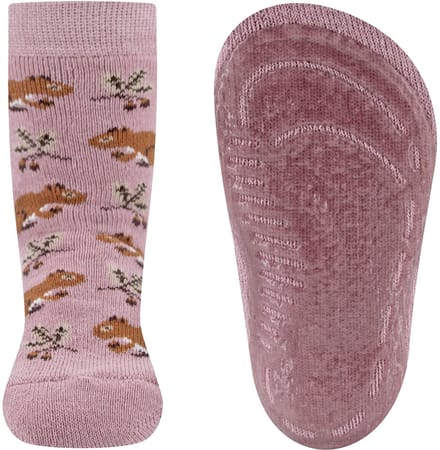 Ewers antislip sokken eekhoontjes mauve