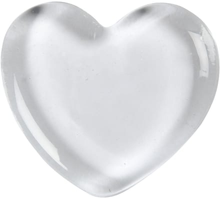 Hart, afm 6,5x6,5 cm, dikte 10 mm, transparant, 1 stuk