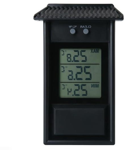 Tuinkas Thermometer - Max Min Meter - Temperatuur Bewaken - Digitaal Display - 14 x 9 x 4 cm - Zwart