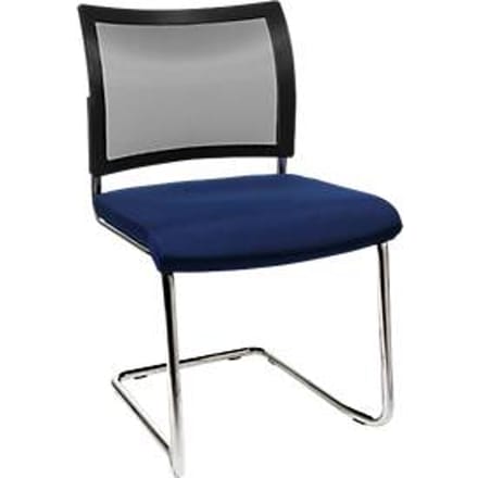 Sledestoel SEAT POINT, gaas, zonder armleuningen, stapelbaar, set van 2, blauw