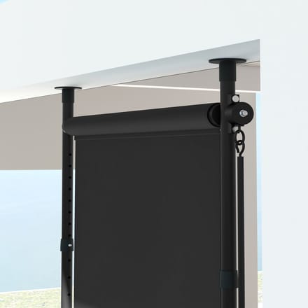 REDOM Luxe Verticale Zonwering Zonder Boren (120 cm) - Uitschuifbaar Klemscherm / Balkonscherm (220-310cm) - Antraciet