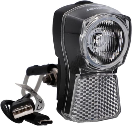 Led-koplamp voor fiets - 45/20 lux, USB-oplaadbaar, spatwaterdicht IP44