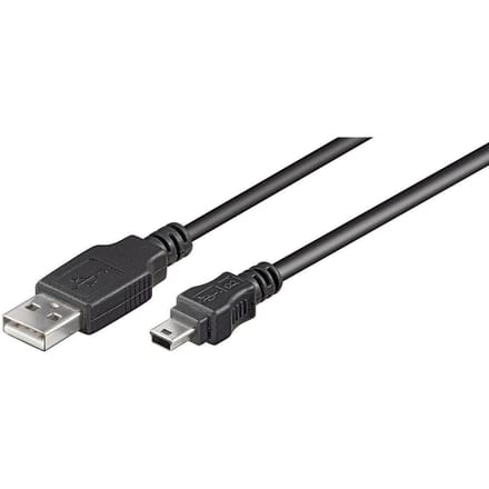 Microconnect USBAMB510 USB-kabel USB 2.0 10 m USB A Mini-USB B Zwart