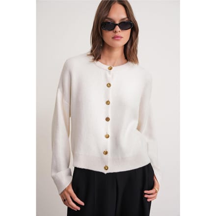 Knopenribgebreide Cardigan