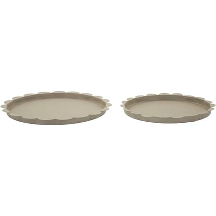 Dienblad Saturn Tray Round Dove Grey Set 2 Pcs Ø 33×2 cm