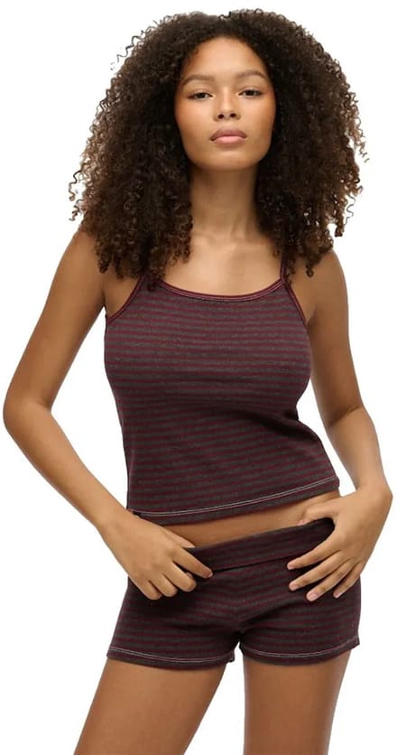 Superdry Athletic Essential Stripe Cami Mouwloos T-shirt Paars S Vrouw
