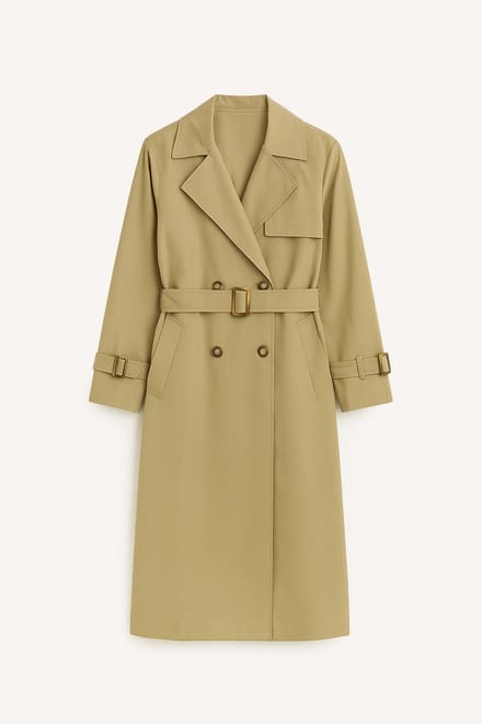 Touché Privé - Maxi trenchcoat - Amandelgroen - Dames
