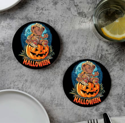 GR onderzetters voor glazen - Halloween - Angry Bunny - Vinyl - 6st