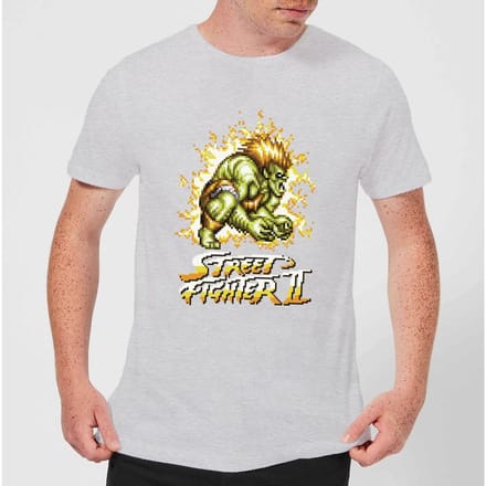 Street Fighter Blanka 16-bit Men's T-Shirt - Grey - S
