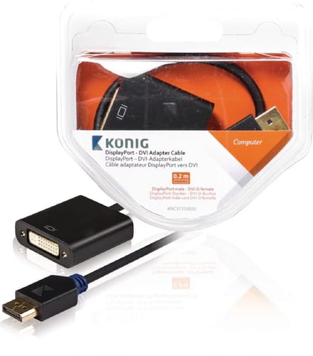 König DisplayPort - DVI Adapter 0.2M - Antraciet