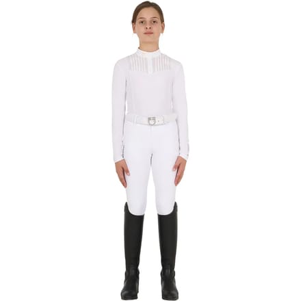 Meisjes wedstrijdpoloshirt met lange mouwen Equestro