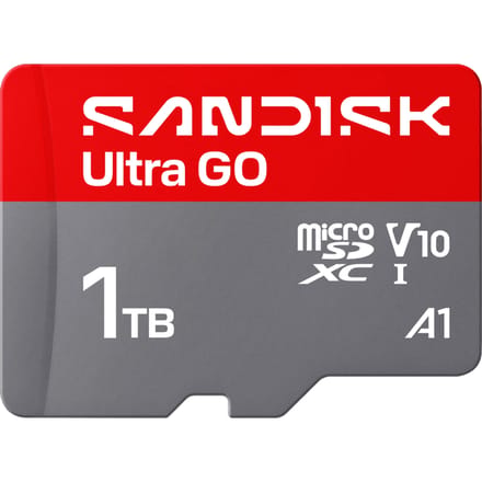 SanDisk microSDXC Ultra GO 1TB (UHS-I, V10, U1, C10, A1, R190 MB/s, Full Video HD)