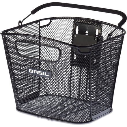 Fietsmand met handvat + adapter kf staal vooraan Basil Bold