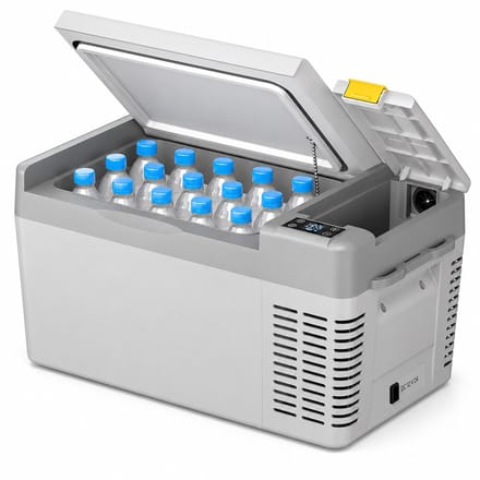 Compressor Koelbox 20L met Vriesfunctie - Elektrische Koelbox 12V/24V Grijs