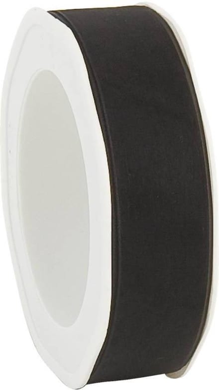 Zwart Organza lint – 7 mm × 50 m – Organza