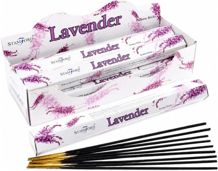 Stamford Wierook stokjes - lavendel - 20x stuks - ontspanning - yoga/zen