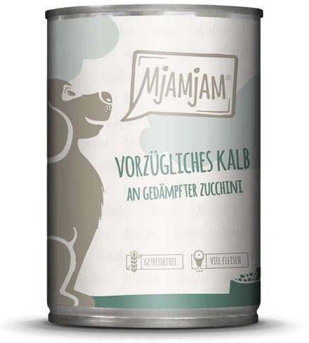 MjAMjAM Dog - Leckere Mahlzeiten Dose 6x400g | Kalb & Zucchini