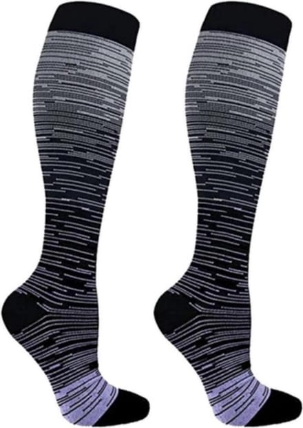 New Age Devi - "Duopack Compressie-/Steunkousen | Unisex | Zwart | Maat 41-46"