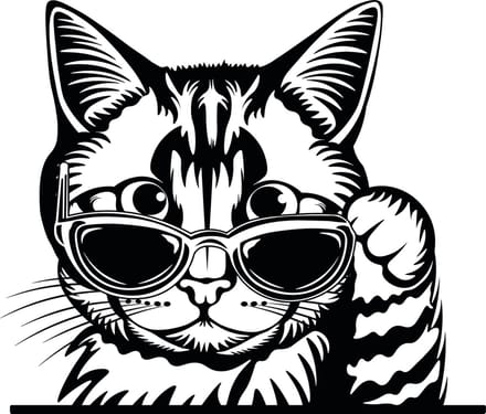 Auto - raam - muur sticker grappige gluurkat - poes - autotuning -