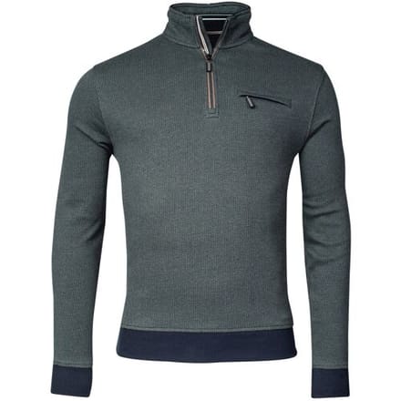 Baileys Trui Sweat Halfzip 2-Tone Jacquard Misty Green / male