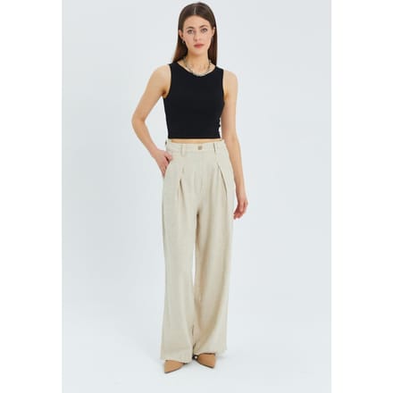Hoge Taille Plissé Palazzo Broek