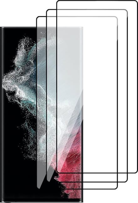 Screenprotector geschikt voor Samsung Galaxy S22 Ultra - PET Glasfolie Beschermglas Screen Protector - 3 Stuks