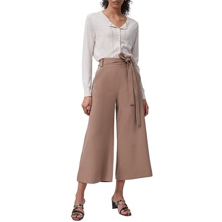 French Connection Whisper Belted Culottes Mocha Mousse Taglia: M | Pantaloni Outlet | Donna