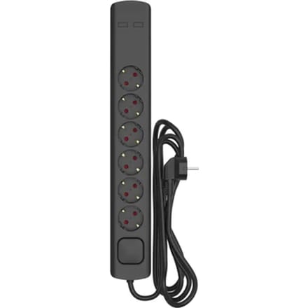 Sencys Stekkerdoos 6-voudig Zwart 3 Meter