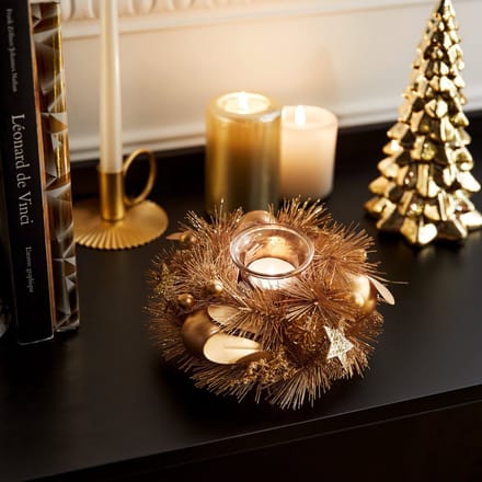 Fééric Lights and Christmas Theelichthouder Krans - Ø19xH8cm - Goud