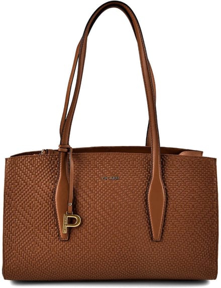 PICARD Leren schoudertas shopper Day Trip Shopper Cognac bruine