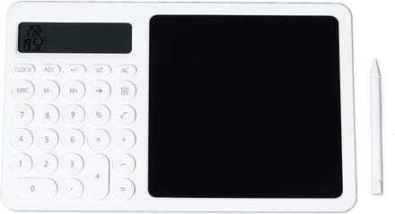 Wetenschappelijke Rekenmachine - Schrijftablet Set - Studie Kantoor - Temperatuur Datumweergave - 29x20x2 cm - Elegant Wit