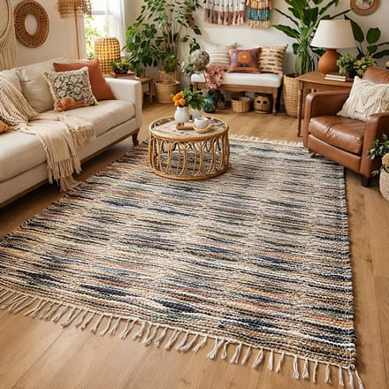 Lavandoux - Jute Vloerkleed - Gestreept - Begusarai - Multi - 160 x 230 cm