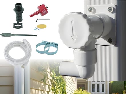 Regenwaterverzamelaar complete set - rechthoekige leidingen 60 x 80 mm - wit