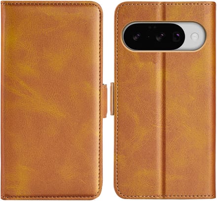 MobyDefend Hoesje - Geschikt voor Google Pixel 10 / Google Pixel 10 Pro - Luxe Wallet Book Case (Sluiting Zijkant) - Lichtbruin