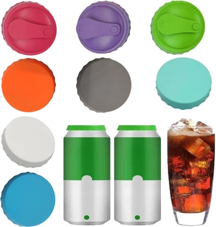 Dailygoods- Blikdeksel Stofdicht - 6 Stuks - Siliconen - Universele Doseergel - Blikflessenafdekking - Veilig en Herbruikbaar - 63 mm - Drankdeksel